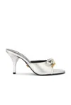 Versace Opera Bow Slide Sandal In Silver &  Gold