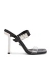 Versace Sandals In Black & Palladium