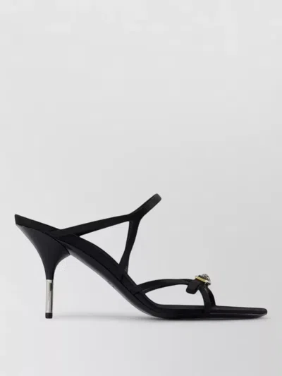 Versace Mule T80 Pumps Cotton Strappy Metal In Black