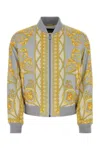 Versace Baroque-pattern Print Bomber Jacket In Multicolor