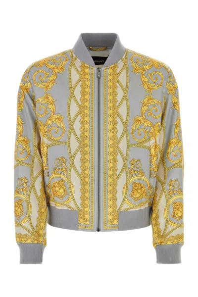 VERSACE MULTI COLOR PRINTED BOMBER JACKET