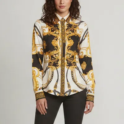 Pre-owned Versace Multicolor Baroque Print Button Front Shirt Xs