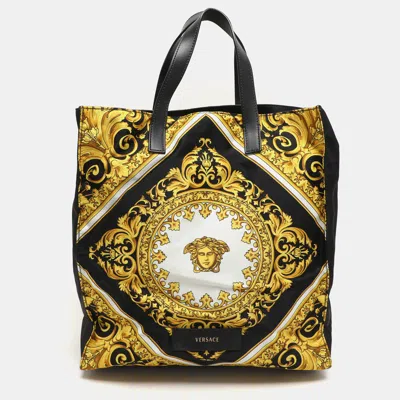 Pre-owned Versace Multicolor Baroque Print Fabric Tote