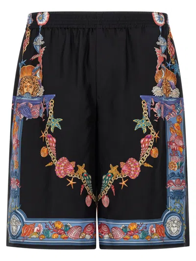 VERSACE MULTICOLOR CORAL THEATRE PRINT BERMUDA SHORTS