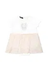 Versace Multicolor Dress For Baby Girl With Floral Swirl In Multicolor