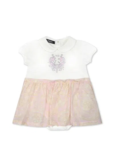 VERSACE MULTICOLOR DRESS FOR BABY GIRL WITH FLORAL SWIRL