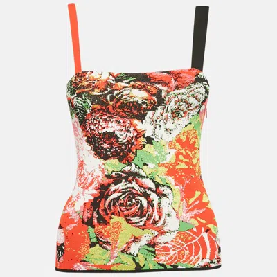 Pre-owned Versace Multicolor Jacquard Knit Sleeveless Top S