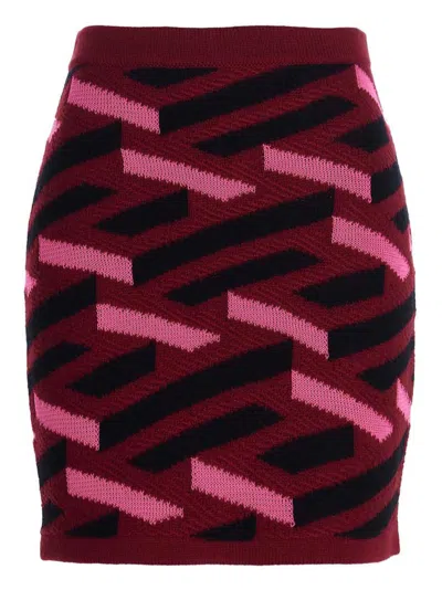 Versace Multicolor Jacquard Mini Skirt