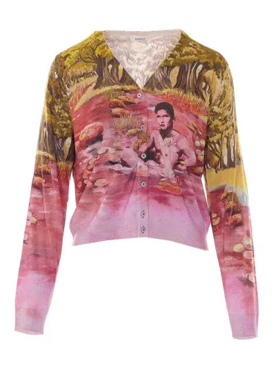Versace Multicolor Knit Cardigan