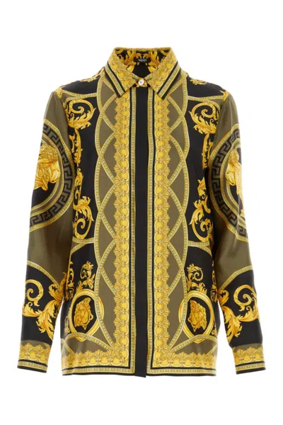 Versace Multicolor La Coupe Des Dieux Silk Shirt