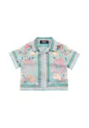 Versace Multicolor La Vacanza Shirt For Babykids In Green