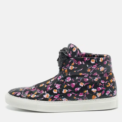 Versace Multicolor Printed Leather Medusa Strap High Top Sneakers
