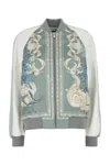 Versace Bomber Varsity In Raso Stampato  Donna In Multicolor