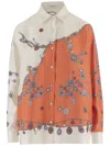 Versace Informal Shirt Silk Twill Print Stolen Jewels In Orange