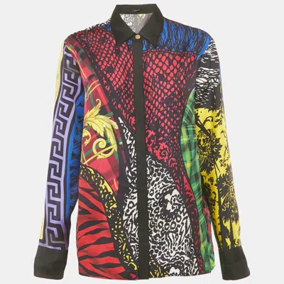 Pre-owned Versace Multicolor Printed Silk Shirt M