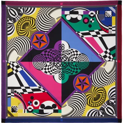Versace Multicolor Printed Silk Twill Scarf In 5x000-multicolor