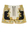 Versace Mid-length Swim Shorts With Decorative Print And Elastic Waistband