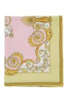 Versace Multicolor Scarf With All-over Baroque Print In Silk Woman In Multi