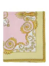 Versace Multicolor Scarf With All-over Baroque Print In Silk Woman In Yellow