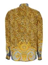 Versace Multicolor Shirt With Pussybow Collar And Leopard Motif In Silk Woman In Multi