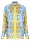 Versace Formal Shirt Silk Twill Print Spring Barocco Foula In Multi