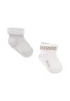 Versace Multicolor Socks Set For Babykids With Greca Motif In White