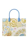 Versace Multicolor Tote Bag With Medusa Detail On The Front And All-over Underwater Barocco Print In Cotton 