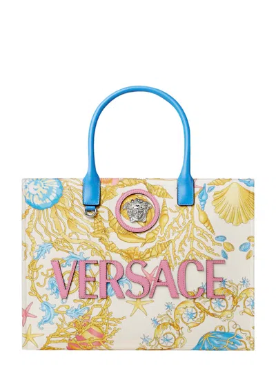 Versace Multicolor Tote Bag With Medusa Detail On The Front And All-over Underwater Barocco Print In