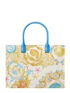 Versace Multicolor Tote Bag With Medusa Detail On The Front And All-over Underwater Barocco Print In Cotton 