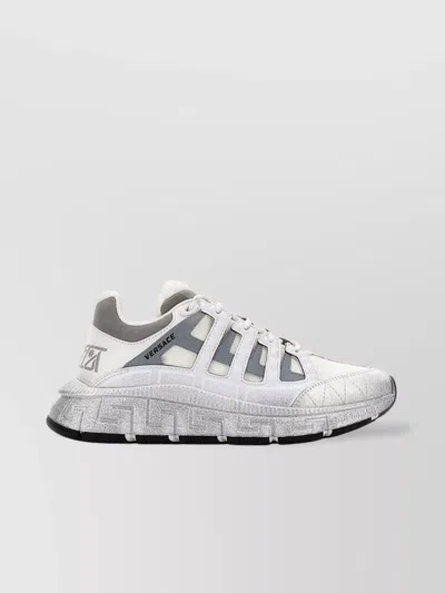 Versace Multicolor Trigreca Sneakers Mesh Panels In White