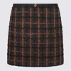Versace Multicolor Wool Shorts In Brown/black