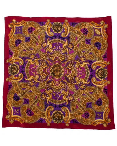 Pre-owned Versace Multicolored Barocco Printed Scarf (authentic Pre-loved)