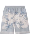 Versace Barocco Sea-print Cotton Shorts In Multicolor