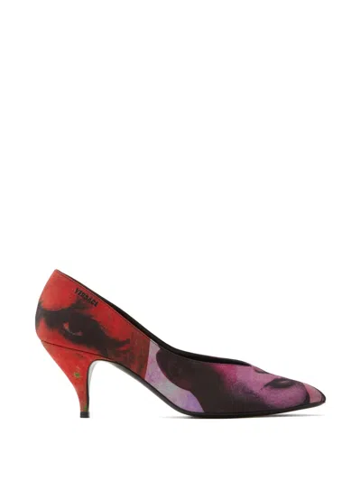 Versace Printed Pumps In Multi