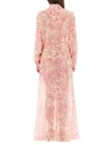 Versace Printed Sheer Fabric Dress With Long Sleeves
