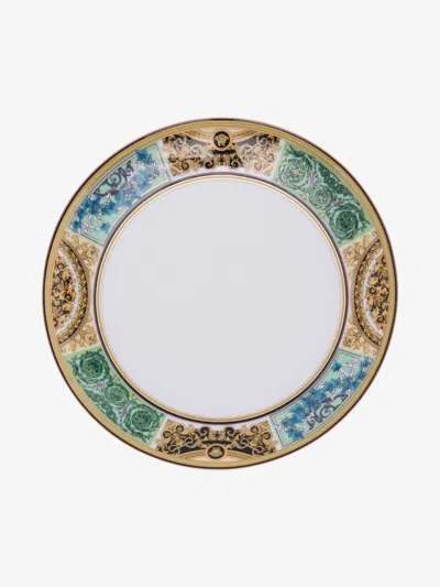 Versace Multicoloured Baroque Border Plate In White