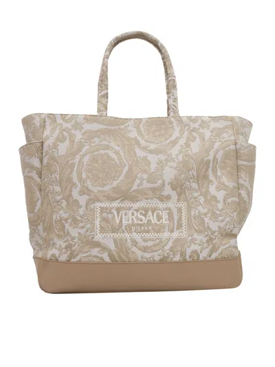 Versace Mum Tote Bag In Beige