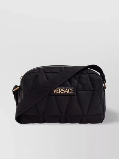 Versace Myth Nylon Crossbody Bag With Adjustable Shoulder Strap
