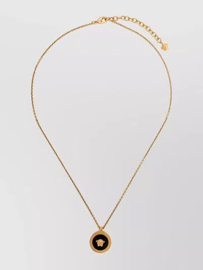 Versace Mythical Medusa Pendant On Adjustable Chain In Gold