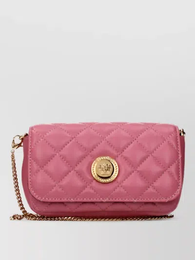 Versace Na Leather Clutch Bag In Burgundy