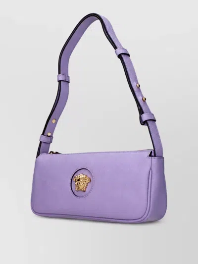 Versace Na Leather Clutch Bag In Purple