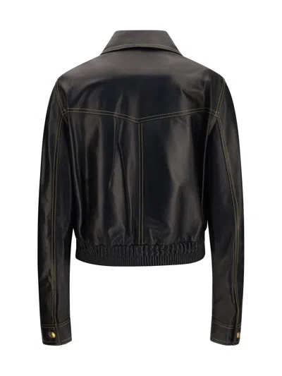 Versace Nappa Lambskin Jacket In Black