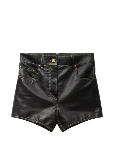 Versace Nappa Shorts In Black