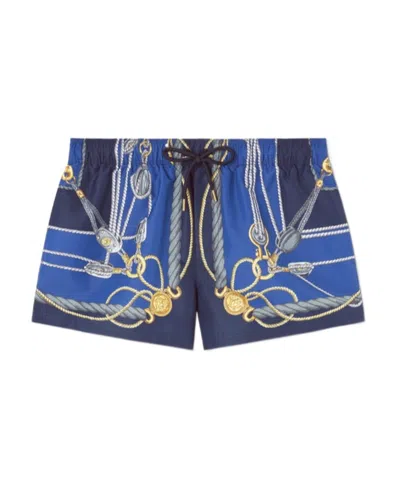 VERSACE VERSACE NAUTICAL GRAPHIC-PRINTED DRAWSTRING SWIM SHORTS