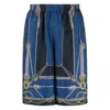 Versace Pattern-printed Elasticated Waistband Bermuda Shorts In Blue