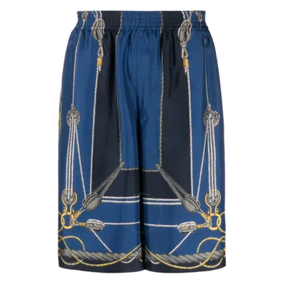 VERSACE VERSACE NAUTICAL PRINT SILK SHORTS
