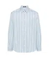 Versace Striped Cotton Poplin Shirt In White
