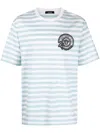 Versace Multicolored Nautical Stripe T-shirt In White