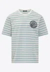 Versace Multicolored Nautical Stripe T-shirt In Blue