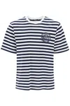 Versace Horizontal Stripe Cotton Jersey T-shirt In Mixed Colours